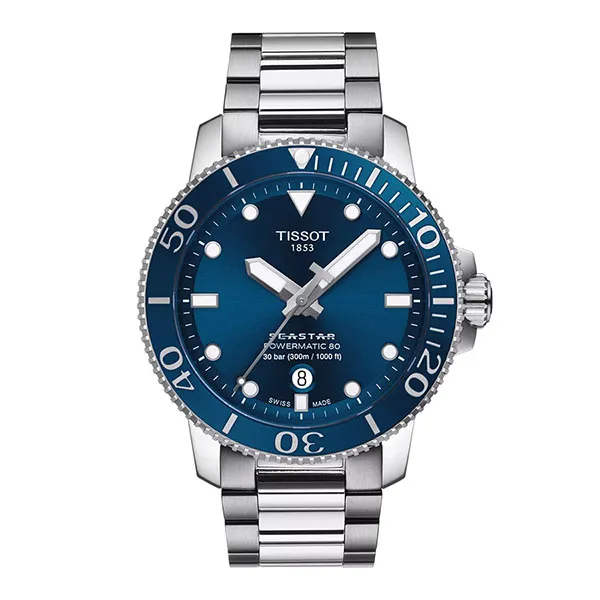 Đồng Hồ Nam Tissot Seastar 1000 Powermatic 80 T120.407.11.041.03 Màu Xanh Bạc