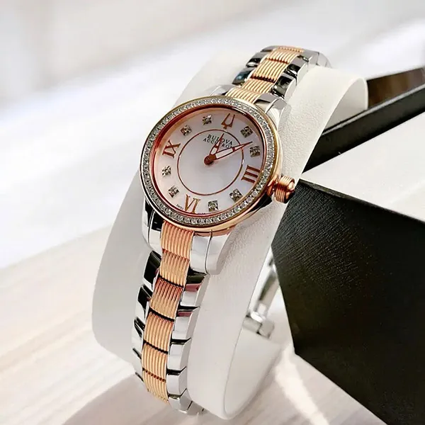 Đồng Hồ Nữ Bulova Accutron Masella Diamond Wacth 65R145 Màu Bạc Vàng