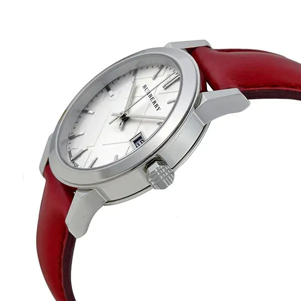 Đồng Hồ Nữ Burberry White Silver Dial Red Leather Ladies Watch BU9129 Màu Đỏ Bạc - Đồng hồ - Vua Hàng Hiệu