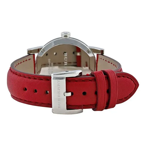 Đồng Hồ Nữ Burberry White Silver Dial Red Leather Ladies Watch BU9129 Màu Đỏ Bạc - Đồng hồ - Vua Hàng Hiệu