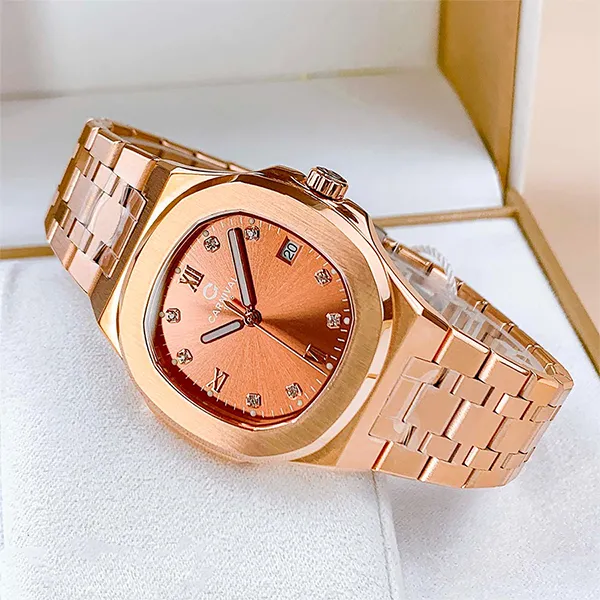 Đồng Hồ Nữ Carnival Quartz 8160L-VH-N Màu Vàng Hồng Nâu