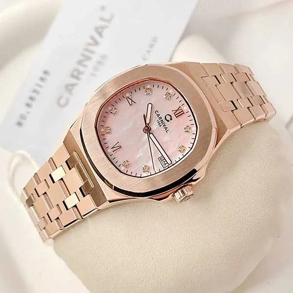 Đồng Hồ Nữ Carnival Quartz 8160L-VH-XÀ CỪ (8160L) Màu Vàng Hồng