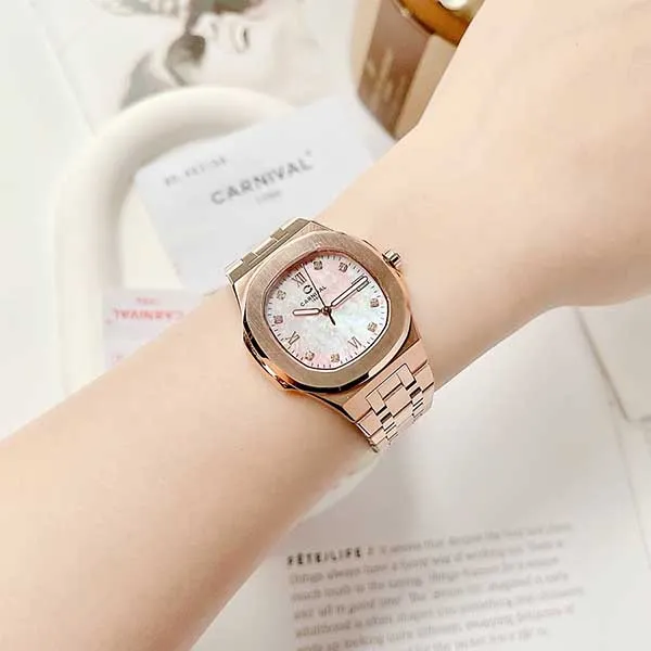 Đồng Hồ Nữ Carnival Quartz 8160L-VH-XÀ CỪ (8160L) Màu Vàng Hồng