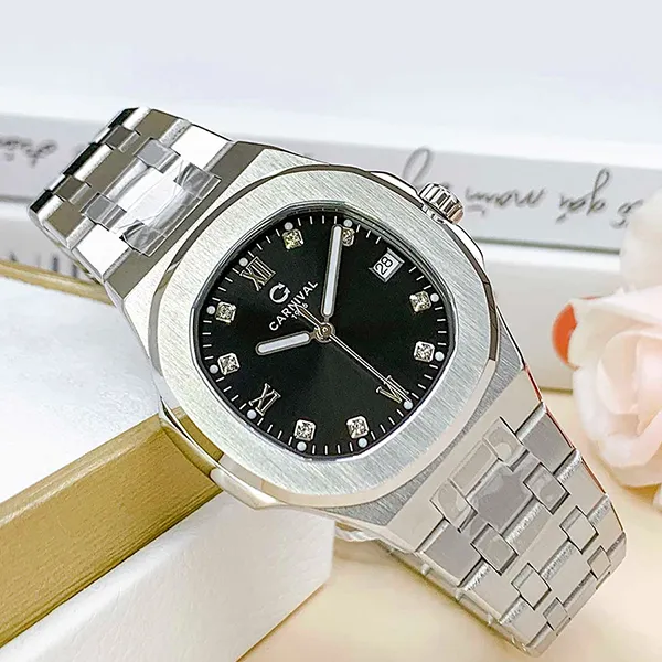 Đồng Hồ Nữ Carnival Watch 8160L-VT-D Màu Bạc - Đen