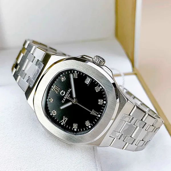 Đồng Hồ Nữ Carnival Watch 8160L-VT-D Màu Bạc - Đen