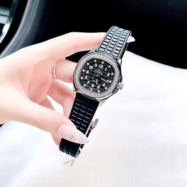 Đồng Hồ Nữ FL Franklin Watch Size 35mm Màu Đen Bạc (Tặng Kèm Khuyên Tai) - Đồng hồ - Vua Hàng Hiệu