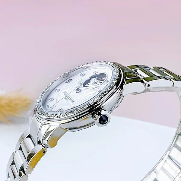Đồng Hồ Nữ Frederique Constant Heart Beat Diamond Dial Stainless Steel FC-310HBAD2PD6B Màu Bạc (Tặng Bộ Dây Da)