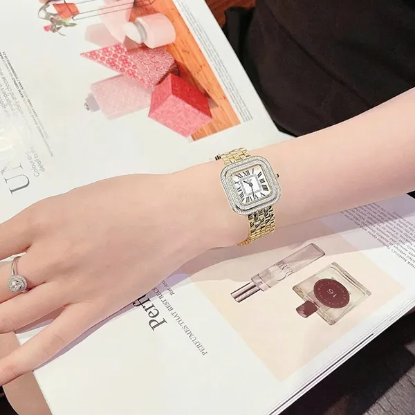 Đồng Hồ Nữ Gevril Bellagio Quartz Gold-Tone Diamond Women's Watch 12132B Màu Vàng Gold