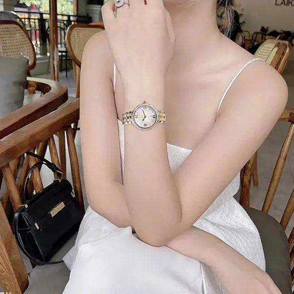 Đồng Hồ Nữ Gevril Verona Diamond 12903B Màu Bạc Vàng