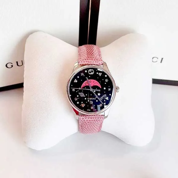 Đồng Hồ Nữ Gucci G-Timeless Black Moonphase Case 36mm YA1264046 Màu Hồng
