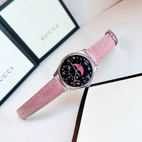 Đồng Hồ Nữ Gucci G-Timeless Black Moonphase Case 36mm YA1264046 Màu Hồng