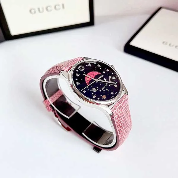 Đồng Hồ Nữ Gucci G-Timeless Black Moonphase Case 36mm YA1264046 Màu Hồng