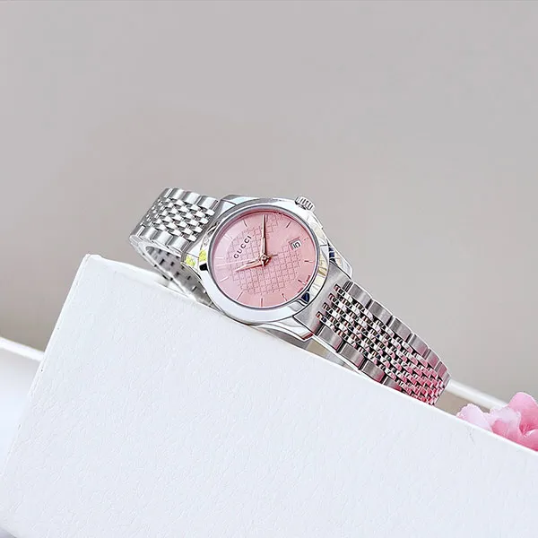 Đồng Hồ Nữ Gucci G-Timeless Pink Watch 27mm YA126566 Màu Hồng Bạc