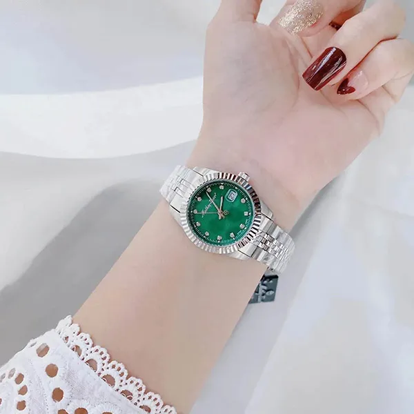 Đồng Hồ Nữ Mathey-Tissot Rolly III Crystal Green Dial Ladies D810AV Màu Xanh Bạc
