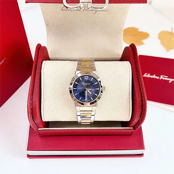 Đồng Hồ Nữ Salvatore Ferragamo F-80 Classic Ladies Watch Màu Xanh - Vàng