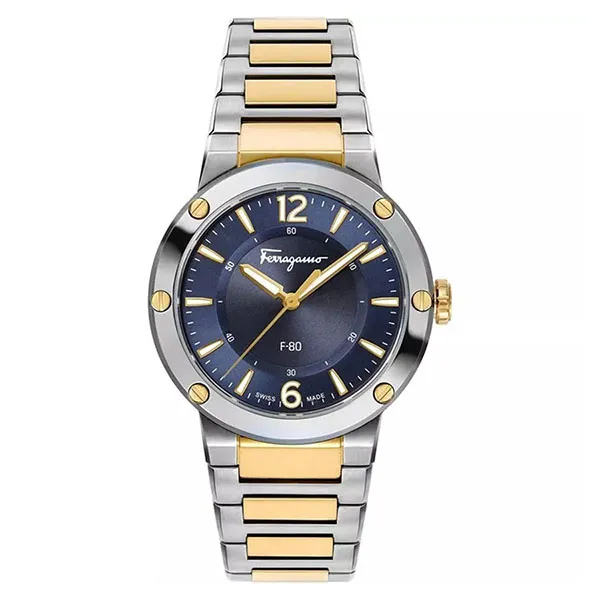 Đồng Hồ Nữ Salvatore Ferragamo F-80 Classic Ladies Watch Màu Xanh - Vàng