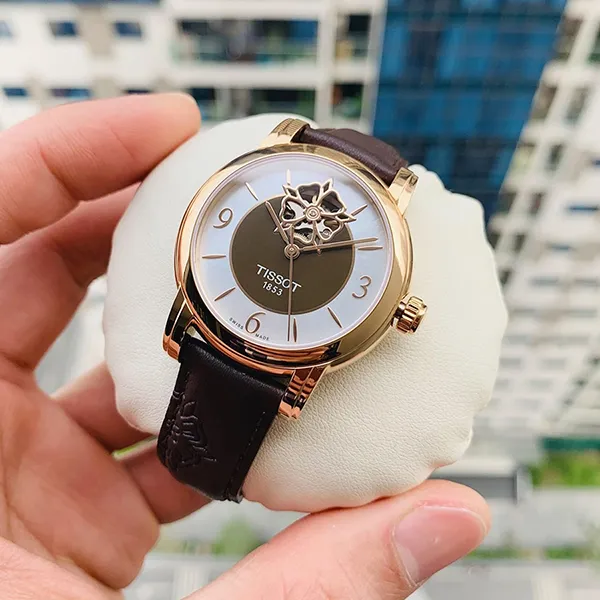 Đồng Hồ Nữ Tissot Automatic Lady Heart Cafe Ladies Watch T050.207.37.117.04 Màu Nâu