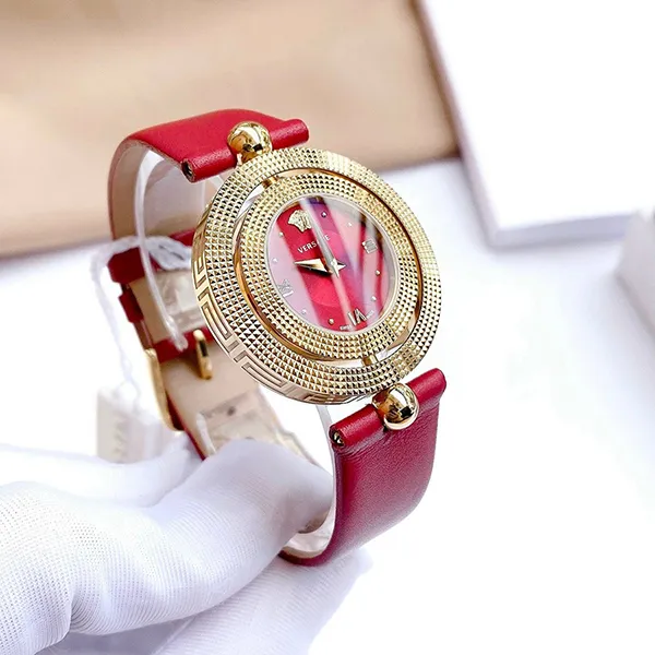 Đồng Hồ Nữ Versace VE7900320 Eon Red Leather Ladies Watch 33.5mm Màu Đỏ Vàng - Đồng hồ - Vua Hàng Hiệu
