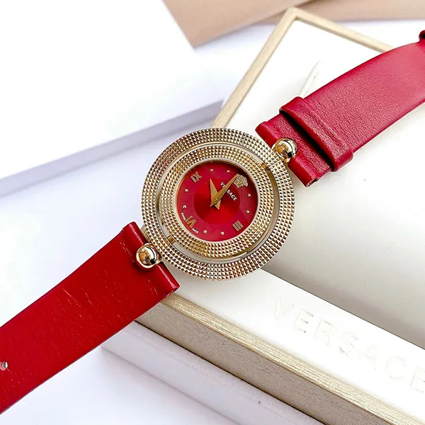 Đồng Hồ Nữ Versace VE7900320 Eon Red Leather Ladies Watch 33.5mm Màu Đỏ Vàng - Đồng hồ - Vua Hàng Hiệu