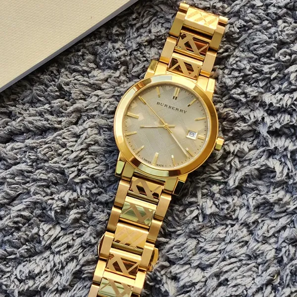 Đồng Hồ Unisex Burberry The City Swiss Gold Watch 38mm BU9038 Màu Vàng