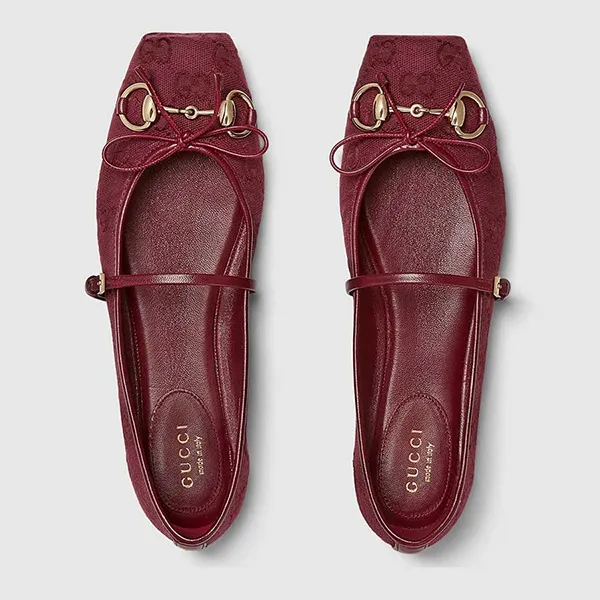 Giày Bệt Nữ Gucci Horsebit Ballet Flat ‎821220 FAD8F 8546 Màu Đỏ Size 36 - Giày - Vua Hàng Hiệu