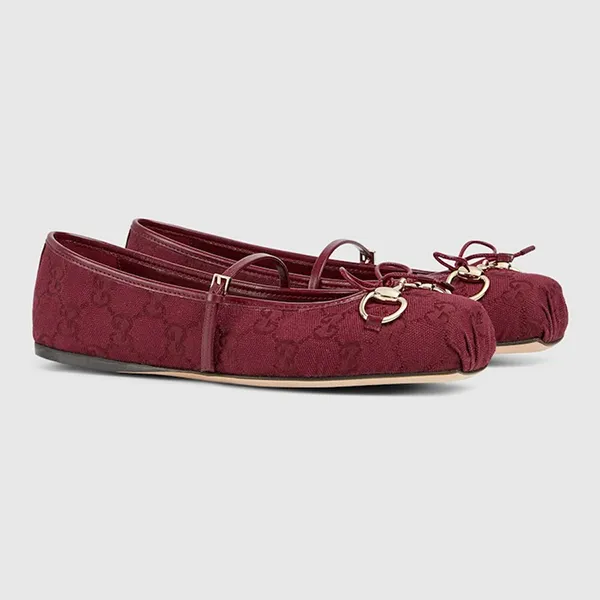 Giày Bệt Nữ Gucci Horsebit Ballet Flat ‎821220 FAD8F 8546 Màu Đỏ Size 36 - Giày - Vua Hàng Hiệu