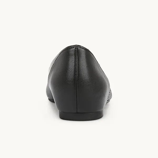 Giày Búp Bê Nữ Lifestride Promise Ballet Flat Black Faux Leather Màu Đen Size 36.5