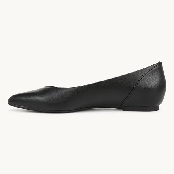 Giày Búp Bê Nữ Lifestride Promise Ballet Flat Black Faux Leather Màu Đen Size 36.5