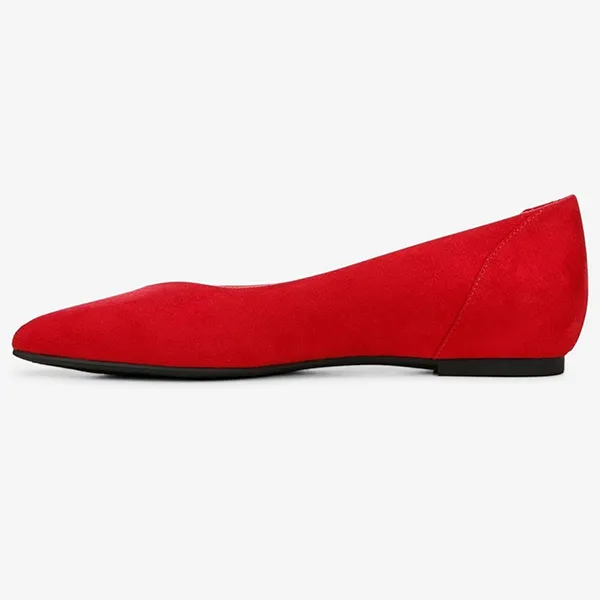 Giày Búp Bê Nữ Lifestride Promise Ballet Flat Faux Leather Màu Đỏ Size 36.5