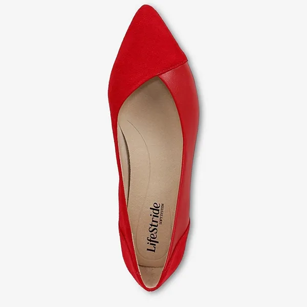 Giày Búp Bê Nữ Lifestride Promise Ballet Flat Faux Leather Màu Đỏ Size 36.5