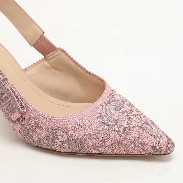 Giày Cao Gót Nữ Dior Pink/Grey Floral Jacquard J'Adior Slingback Pumps Màu Hồng Size 36.5 - Giày - Vua Hàng Hiệu