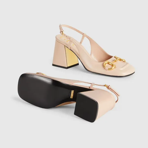 Giày Cao Gót Nữ Gucci Mid-Heel Slingback With Horsebit 643892-C9D00-6705 Màu Beige Size 35 - Giày - Vua Hàng Hiệu