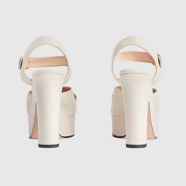 Giày Cao Gót Nữ Gucci Platform Sandal With Horsebit Màu Trắng Size 36.5 - Giày - Vua Hàng Hiệu