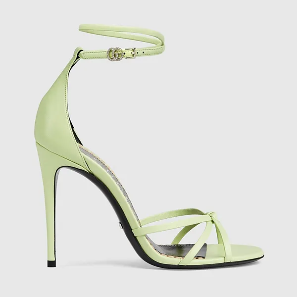 Giày Cao Gót Nữ Gucci Women's Strappy Sandal 748867BKO003801 Màu Xanh Nhạt Size 39 - Giày - Vua Hàng Hiệu