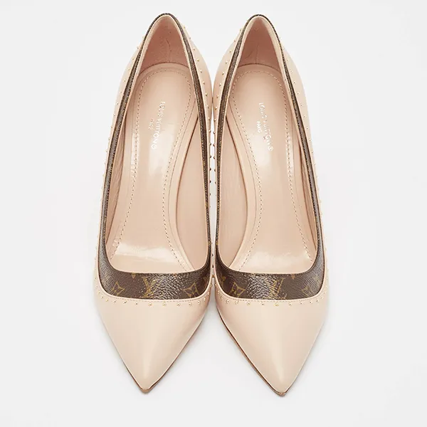 Giày Cao Gót Nữ Louis Vuitton LV Signature Pumps 1AACG5 Màu Be/Nâu Size 37