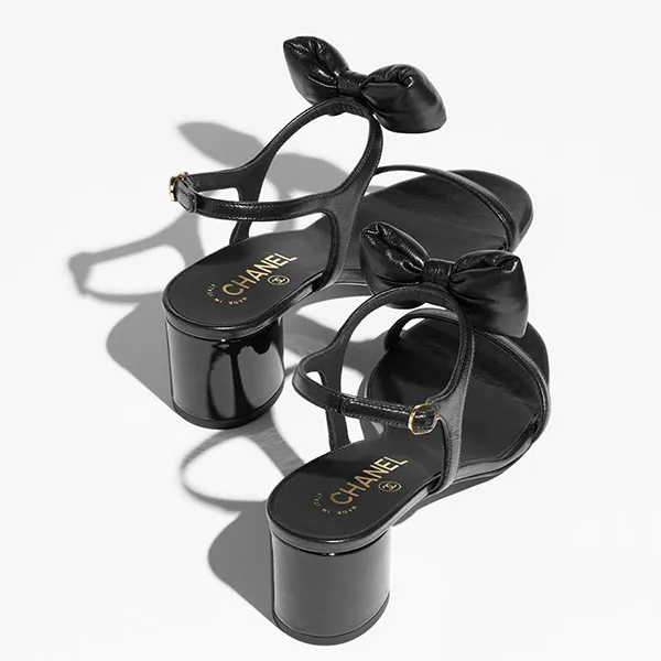 Giày Cao Gót Sandal Nữ Chanel Lambskin Màu Đen Size 36 - Giày - Vua Hàng Hiệu