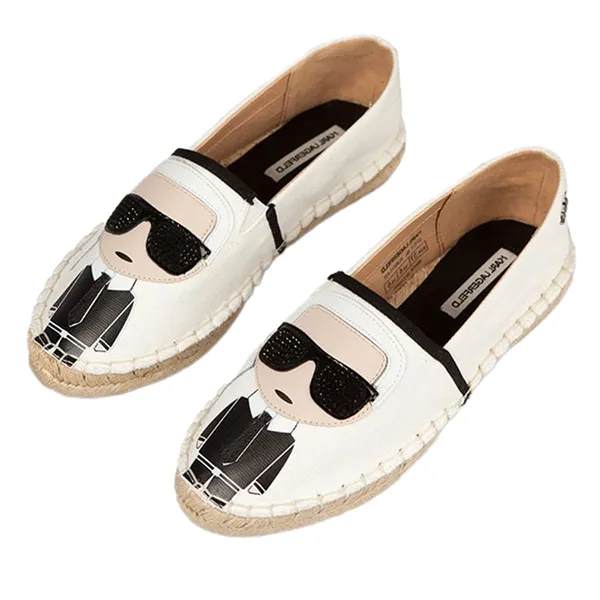Giày Cói Slip On Nữ Karl Lagerfeld Kamini Karl Ikonic Màu Trắng Size 36 - Giày - Vua Hàng Hiệu