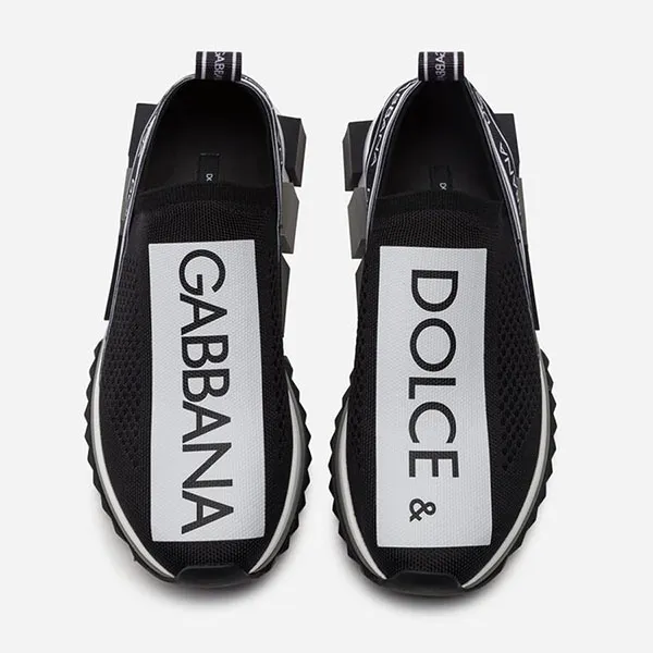 Giày Sneaker Dolce & Gabbana D&G Black Branded Sorrento Màu Đen Size 39.5