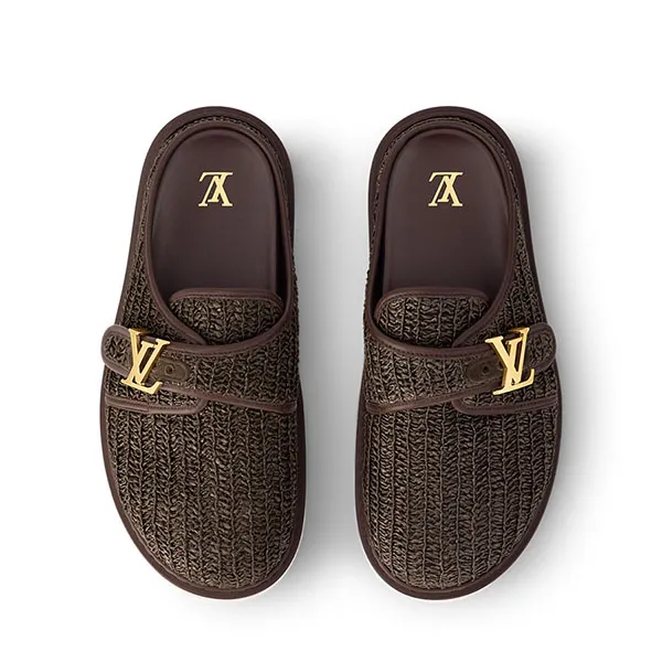 Giày Lười Hở Gót Nam Louis Vuitton LV 1AHQS2 LV Easy Mule Màu Nâu Size 39