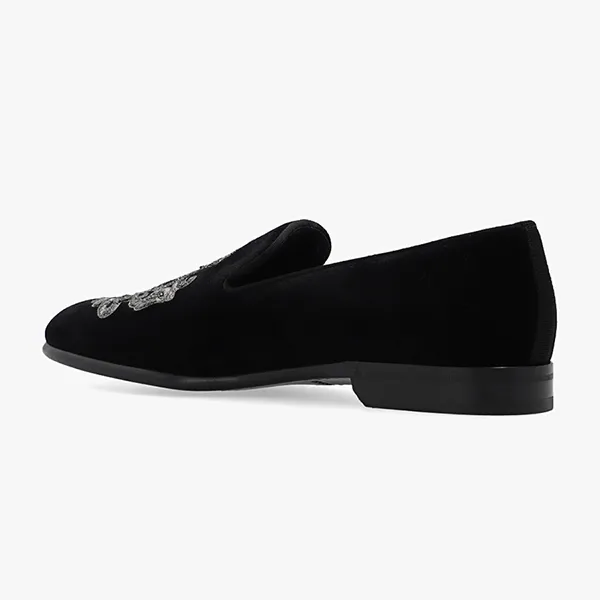 Giày Lười Nam Dolce & Gabbana Black Velvet Loafers A50490 AO249-8R747 Màu Đen Size 40