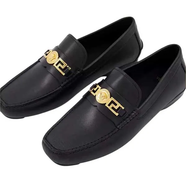 Giày Lười Nam Gianni Versace Men's Black Logo Loafers Màu Đen Size 40 - Giày - Vua Hàng Hiệu
