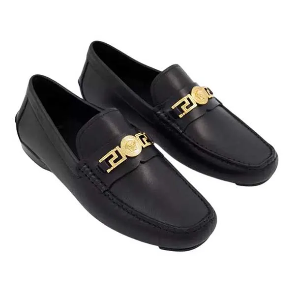Giày Lười Nam Gianni Versace Men's Black Logo Loafers Màu Đen Size 40 - Giày - Vua Hàng Hiệu