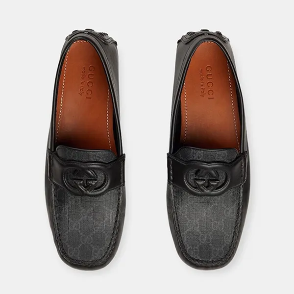 Giày Lười Nam Gucci Moca 730148AAB7Z1000 Màu Đen Xám Size 39.5 - Giày - Vua Hàng Hiệu