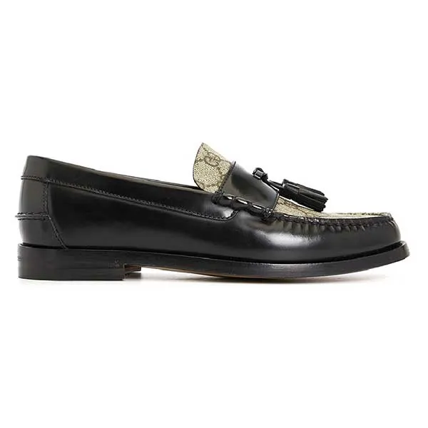 Giày Lười Nam Gucci Tassel GG ‘Black’ 673817-17X30-1063 Màu Be/Đen Size 39 - Giày - Vua Hàng Hiệu