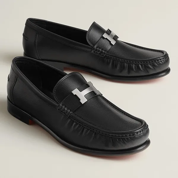 Giày Lười Nam Hermès Karlo Loafer H251996ZA01400 Màu Đen Size 41