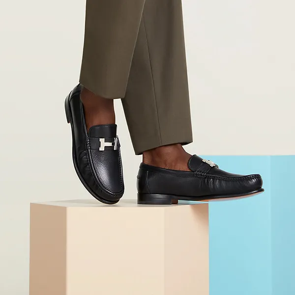 Giày Lười Nam Hermès Karlo Loafer H251996ZA01400 Màu Đen Size 41