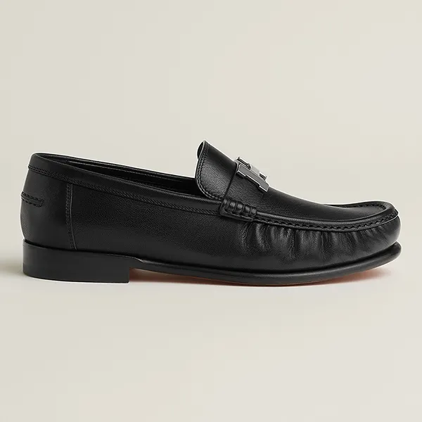 Giày Lười Nam Hermès Karlo Loafer H251996ZA01400 Màu Đen Size 41