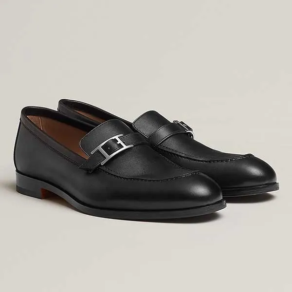 Giày Lười Nam Hermès Monterey Loafer Noir H171435ZH02390 Màu Đen Size 39.5 - Giày - Vua Hàng Hiệu