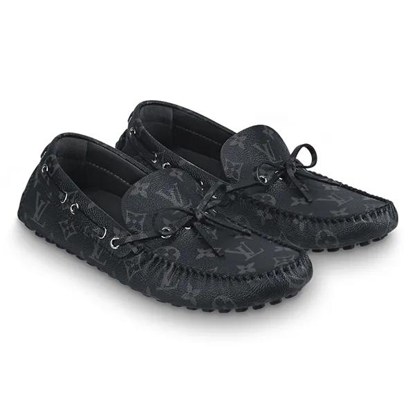 Giày Lười Nam Louis Vuitton LV Arizona Mocassin Màu Đen Size 6