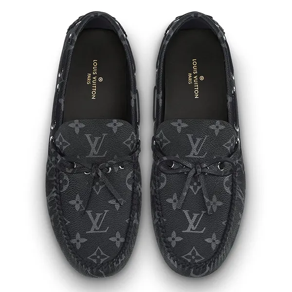 Giày Lười Nam Louis Vuitton LV Arizona Mocassin Màu Đen Size 6